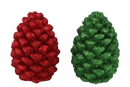 JINGLE RED/GREEN PINECONE ASS 9X9X13CM