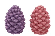 JINGLE PURPLE/PINK PINECONE ASS 9X9X13CM