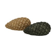 JINGLE OLIVE GREEN PINECONE ASS 13X7X6CM