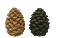 JINGLE OLIVE GREEN PINECONE ASS 9X9X13CM