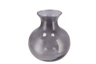 MIRA SMOKE GLASS CONE NECK SPHERE VASE 20X20X21CM