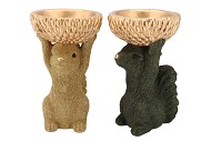 JINGLE OLIVE GREEN/GOLD SQUIRREL ASS 18X17X28CM