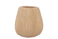 STRIPES SAND GOLD POT 12X13CM