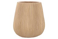 STRIPES SAND GOLD POT 14X15CM