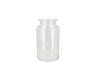GLASS MOUTHBLOWN MILK BOTTLE 19X19CM