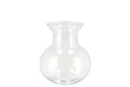 MIRA CLEAR GLASS CONE NECK SPHERE VASE 16X16X17CM