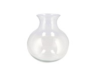 MIRA CLEAR GLASS CONE NECK SPHERE VASE 20X20X21CM