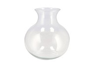 MIRA CLEAR GLASS CONE NECK SPHERE VASE 25X25X27CM