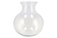 MIRA CLEAR GLASS CONE NECK SPHERE VASE 32X32X32CM