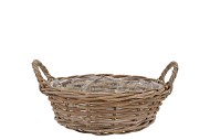 RATTAN IVY BASKET LOW EARS 30X13CM