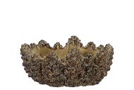 CONCRETE NATURAL PINECONE BOWL OVAL EDGE 28X17X11CM