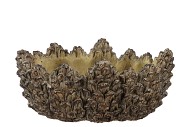 CONCRETE NATURAL PINECONE BOWL OVAL EDGE 28X17X11CM