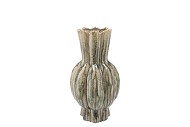 GARLIC GREEN ACTIVE GLAZE HIGH VASE 17X30CM