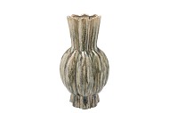 GARLIC GREEN ACTIVE GLAZE HIGH VASE 23X40CM