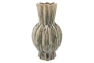 GARLIC GREEN ACTIVE GLAZE HIGH VASE 25X45CM