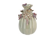 BIRD VASE MOSS GREEN 18X18X28CM