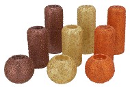 SPARKLY COPPER/BRONZE/CHAMPAGNE T-LIGHTS S/3