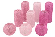 SPARKLY FUCHSIA/PINK T-LIGHTS S/3