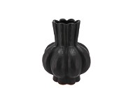 GARLIC BLACK LOW VASE 16X19CM