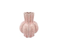 GARLIC PINK ACTIVE GLAZE LOW VASE 16X19CM