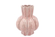 GARLIC PINK ACTIVE GLAZE LOW VASE 28X35CM