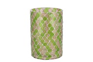 GLOWING MOSAIC GREEN/SAND T-LIGHTS 10X15CM