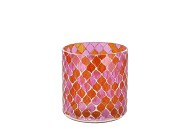 GLOWING MOSAIC FUCHSIA/ORANGE T-LIGHTS 10X10CM