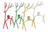 COSMO FOILED RED/GREEN REINDEER ASS 14X6X25CM