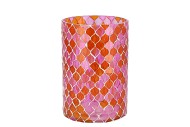 GLOWING MOSAIC FUCHSIA/ORANGE T-LIGHTS 10X15CM