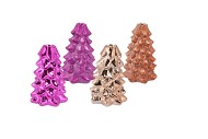 JADA FUCHSIA/PINK X-MAS TREE CANDLE HOLDER ASS 19X12CM