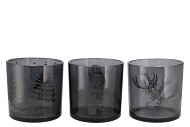 JOLLY TRANSPARENT GREY T-LIGHTS ASS 15X15CM