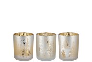 JOLLY WHITE/GOLD T-LIGHTS ASS 9X10CM