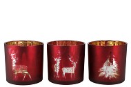 JOLLY RED/GOLD T-LIGHTS ASS 15X15CM