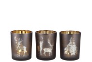 JOLLY ANTRACITE/GOLD T-LIGHTS ASS 10X13CM
