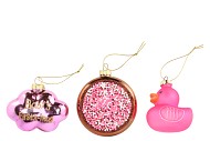 GLASSBALL ORNAMENTS BABY GIRL'S FIRST X-MASS 7X6X8CM