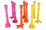 MILA ORANGE/FUCHSIA/YELLOW CANDLE HOLDER LEGS 6X6X28CM