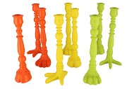 MILA YELLOW/ORANGE/GREEN CANDLE HOLDER LEGS 6X6X28CM