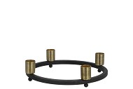 ARIANA BLACK/GOLD 4X CANDLE HOLDER 20X20X7CM