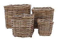 RATTAN IVY BASKET SQUARE S/4 W15/20/25/30 H13/18/22/26