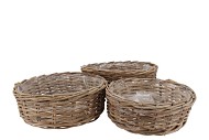 RATTAN IVY BASKET ROUND LOW S/3 35/40/45 H13/14/15