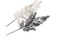 PICK SHINE LEAVES BLACK/CHAMPAGNE 51CM ASS PER 12