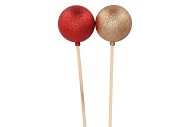 PICK SHINE BALL GLITTER RED/GOLD 6X50CM ASS