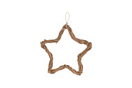 WREATH VINE TWISTED STAR ASS 25X25X2CM NM