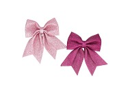 DECO SHINE BOW FUCHSIA/PINK 12X13CM ASS PER 2