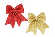 DECO SHINE BOW RED/GOLD 19X24CM ASS