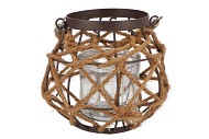 LANTERN EVE BLACK METAL ROPE 18X13CM