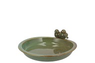BIRD BOWL GLAZED GREEN  23X5CM
