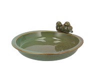 BIRD BOWL GLAZED GREEN 28X5CM
