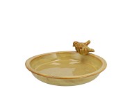 BIRD BOWL GLAZED OCHRE  23X5CM