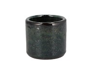 JAVEA CILINDER POT GLAZED GREEN 9X9CM NM